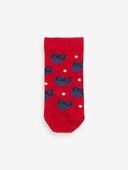 Character Red Minnie Mouse 100% Cotton Socks 3 Pack - Image 2 of 4