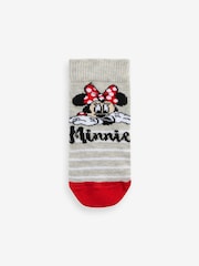 Character Red Minnie Mouse 100% Cotton Socks 3 Pack - Image 3 of 4