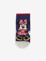 Character Red Minnie Mouse 100% Cotton Socks 3 Pack - Image 4 of 4