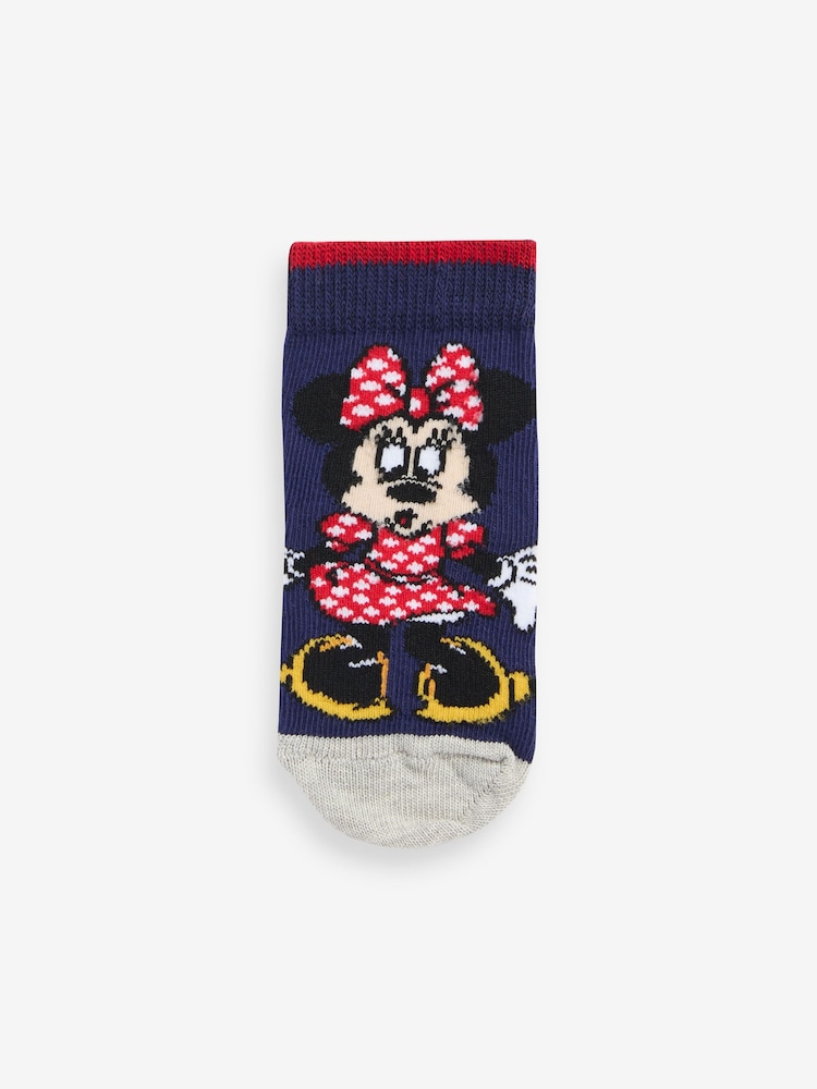 Character Red Minnie Mouse 100% Cotton Socks 3 Pack - Image 4 of 4