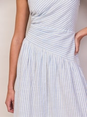 Ro&Zo Petite Stripe Cotton One Shoulder Dress - Εικόνα 4 από 5