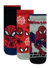 Character Red Spiderman 100% Cotton Socks 3 Pack - Image 1 of 4
