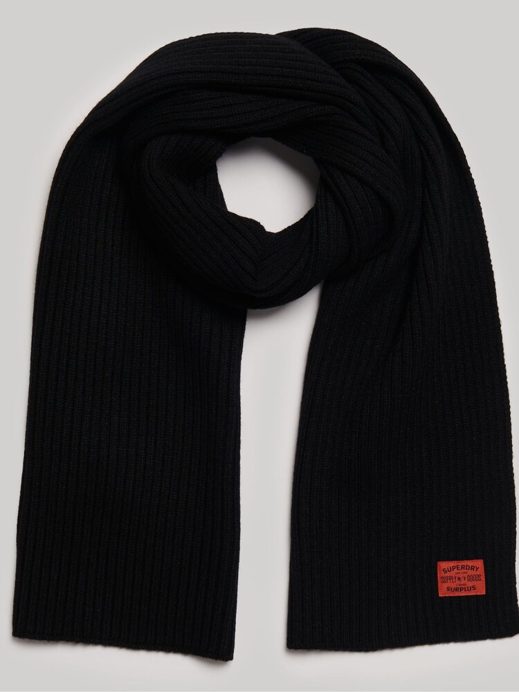 Superdry Black Workwear Knit Scarf - Image 2 of 4