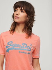 Superdry Pink Embellished Vintage Logo T-Shirt - Image 2 of 4