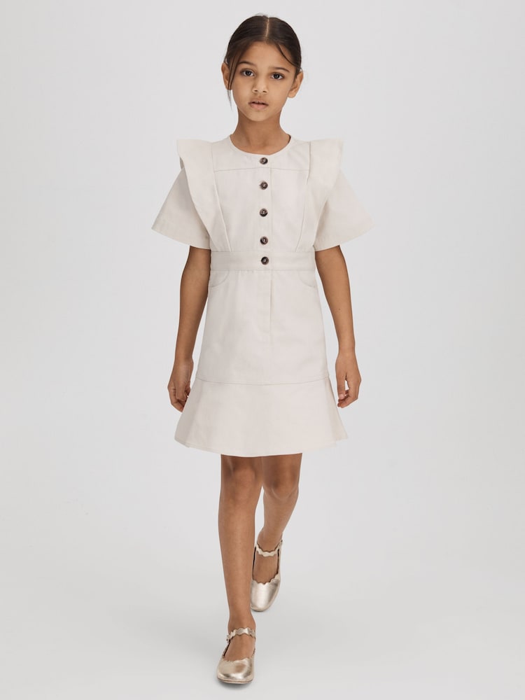 Reiss Stone Jess 13-14 yrs Flared Denim Dress - Image 1 of 6