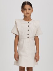 Reiss Stone Jess 13-14 yrs Flared Denim Dress - Image 3 of 6