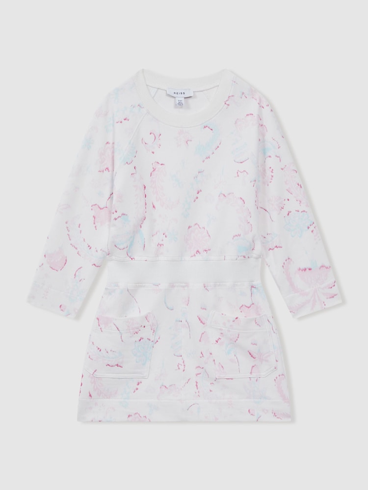 Reiss Multi Janey 9-13 yrs Cotton Jersey Blend Crew Neck Dress - Image 2 of 5