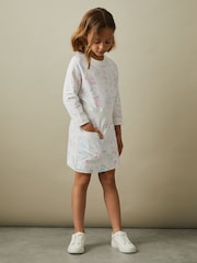 Reiss Multi Janey 9-13 yrs Cotton Jersey Blend Crew Neck Dress - Image 3 of 5