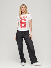 Superdry White Osaka 6 Cracked Print 90s T-Shirt - Image 2 of 3