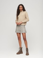 Superdry Nude Drop Shoulder Cable Roll Neck 100% Cotton Jumper - Image 3 of 3
