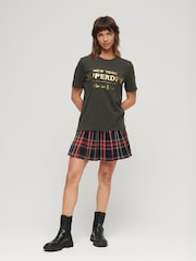 Superdry Grey 100% Cotton Luxe Metallic Logo T-Shirt - Image 2 of 3