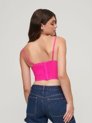 Superdry Pink Ruched Jersey Midi Cami Top - Image 2 of 3