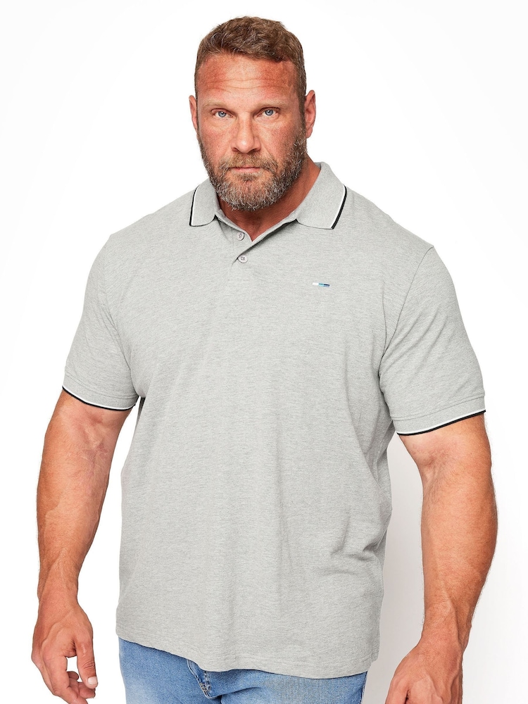 BadRhino Big & Tall Light Grey Core Polo Shirt - Image 1 of 3