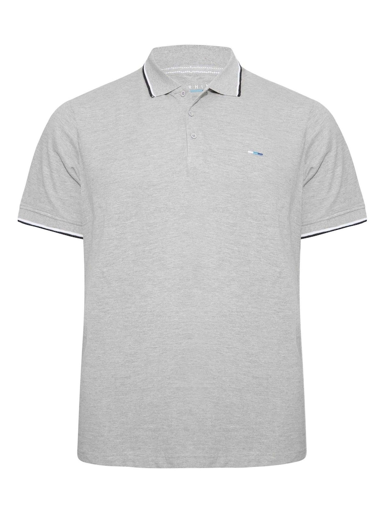 BadRhino Big & Tall Light Grey Core Polo Shirt - Image 2 of 3