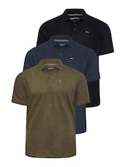 BadRhino Big & Tall Black 100% Cotton Core Polo Shirts 3 Pack - Image 2 of 5