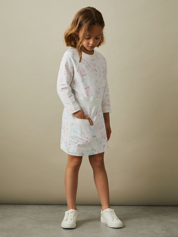Reiss Multi Janey 13-14 yrs Cotton Jersey Blend Crew Neck Dress - Image 2 of 5