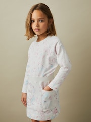 Reiss Multi Janey 13-14 yrs Cotton Jersey Blend Crew Neck Dress - Image 3 of 5