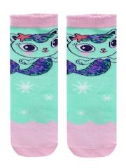 Character Pink Gabbys Doll House 100% Cotton Socks 3 Pack - Image 3 of 4