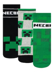 Character Green Minecraft Socks 3 Pack - Image 1 of 4