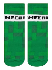 Character Green Minecraft Socks 3 Pack - Image 2 of 4