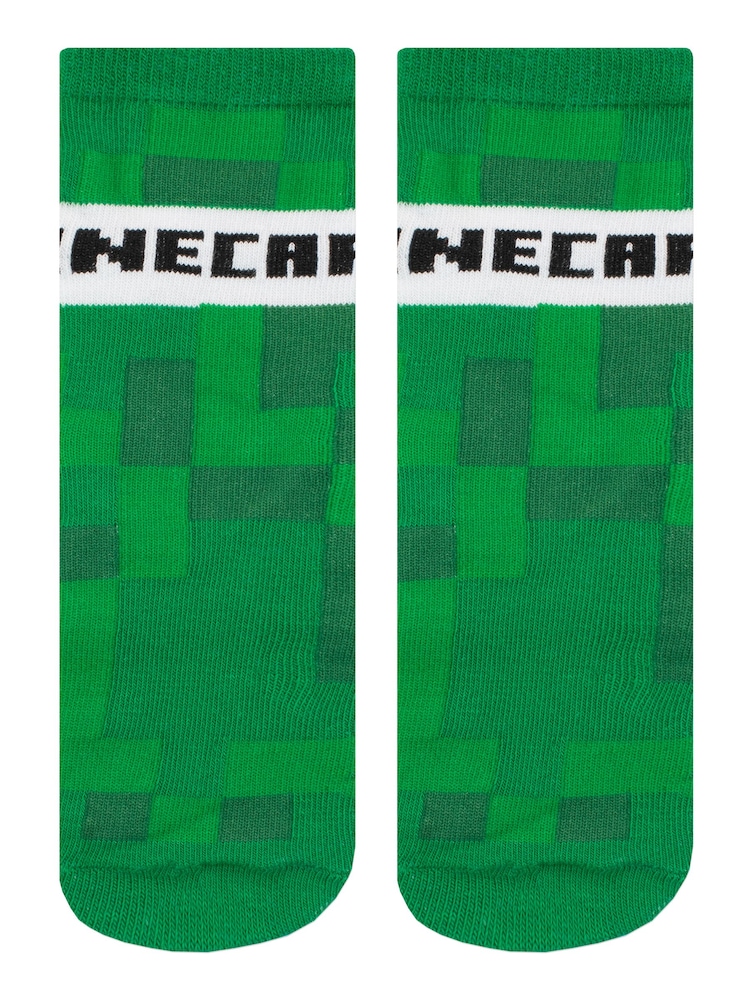 Character Green Minecraft Socks 3 Pack - Image 2 of 4