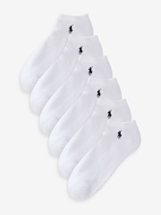Polo Ralph Lauren White Cushioned Low-Cut Socks 6 Pack - Image 1 of 4