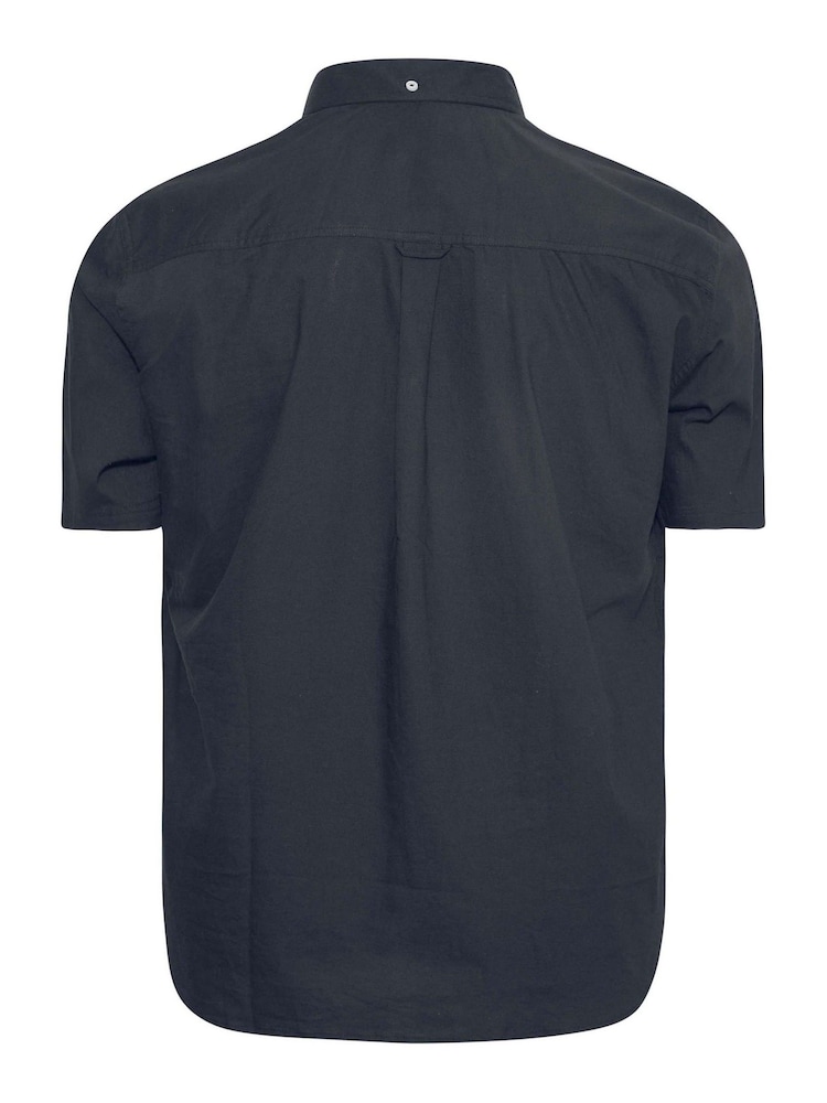 BadRhino Big & Tall Blue Short Sleeve 100% Cotton Oxford Shirt - Image 3 of 3