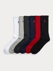 Polo Ralph Lauren Multi Cotton Crew Socks 6 Pack - Image 1 of 9