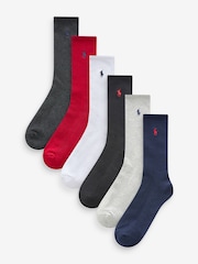 Polo Ralph Lauren Multi Cotton Crew Socks 6 Pack - Image 2 of 9