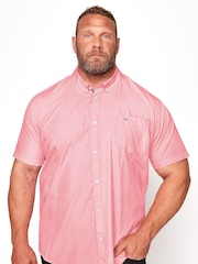 BadRhino Big & Tall Pink Short Sleeve 100% Cotton Oxford Shirt - Image 1 of 3