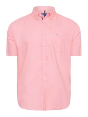 BadRhino Big & Tall Pink Short Sleeve 100% Cotton Oxford Shirt - Image 2 of 3