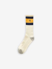 Polo Ralph Lauren White Striped-Cuff Crew Socks 3 Pack - Image 4 of 7