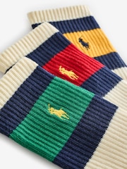 Polo Ralph Lauren White Striped-Cuff Crew Socks 3 Pack - Image 7 of 7
