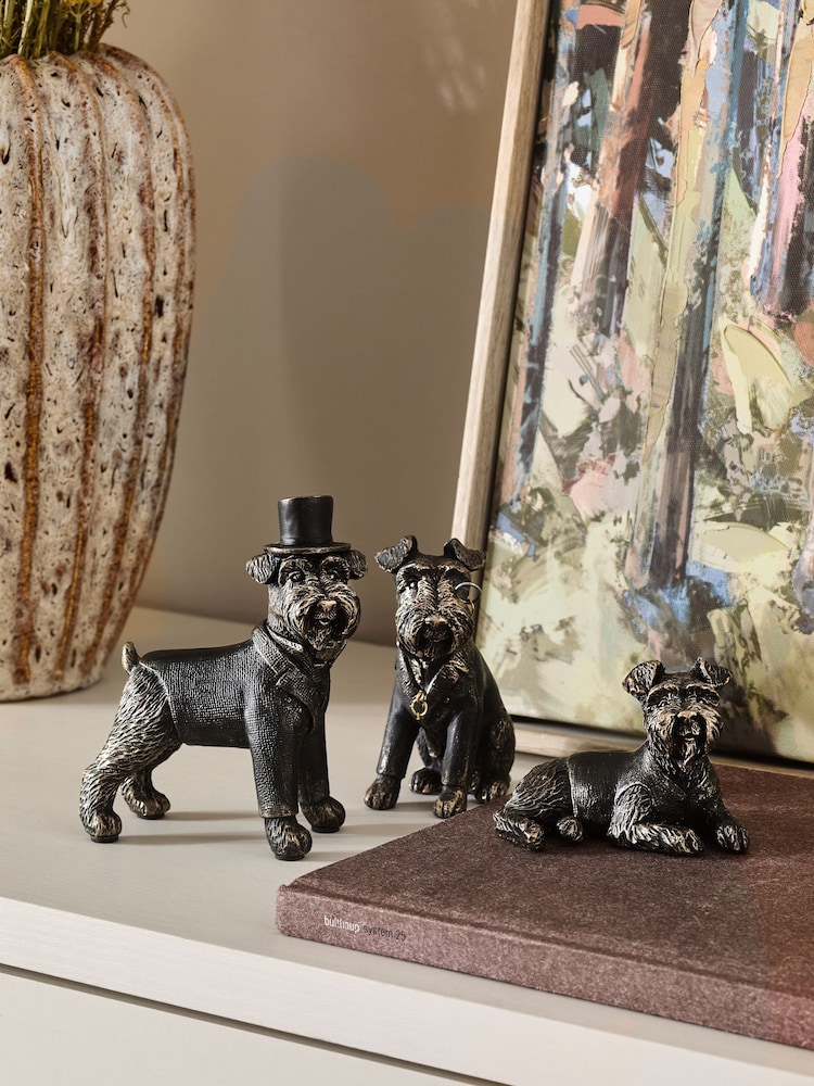 Set of 3 Black Wilson The Schnauzer Ornaments - Image 1 of 6