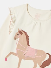 Joules Doze Days Cream Horse Print Jersey Pyjama Set - Image 3 of 6