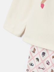 Joules Doze Days Cream Horse Print Jersey Pyjama Set - Image 5 of 6