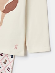 Joules Doze Days Cream Horse Print Jersey Pyjama Set - Image 6 of 6