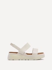 Linzi Nude Gia Two Part Stretch Slingback Flatform Sandals - Image 2 of 5