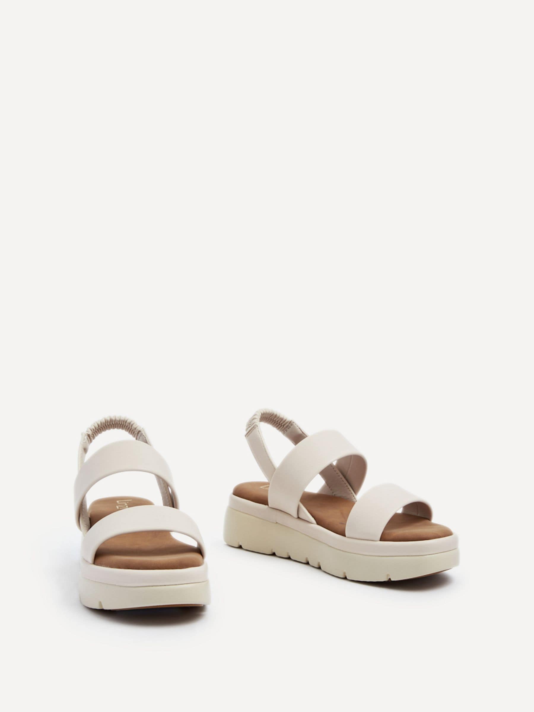 Buy Linzi Nude Gia Two Part Stretch Slingback Flatform Sandals