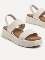Linzi Nude Gia Two Part Stretch Slingback Flatform Sandals - Image 4 of 5