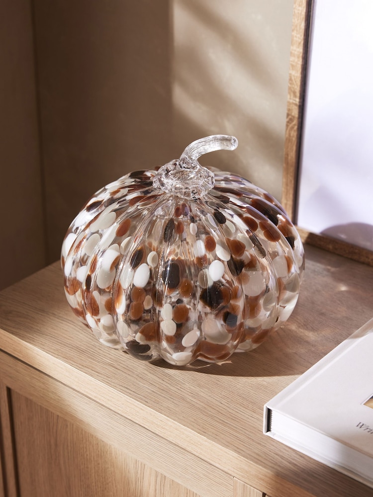 Orange Confetti Glass Pumpkin Ornament - Image 1 of 3