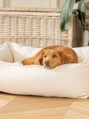 Lords and Labradors Cream Box Savanna 100% Cotton Dog Bed - Image 2 of 4