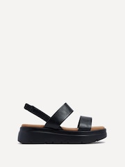 Linzi Black Gia Two Part Stretch Slingback Flatform Sandals - Image 2 of 5