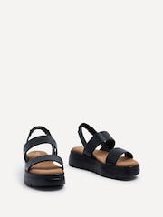 Linzi Black Gia Two Part Stretch Slingback Flatform Sandals - Image 3 of 5