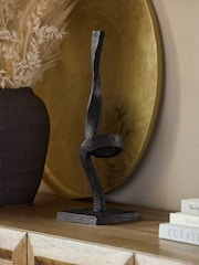 Black Textured Metal Ribbon Sculpture - Image 1 of 4