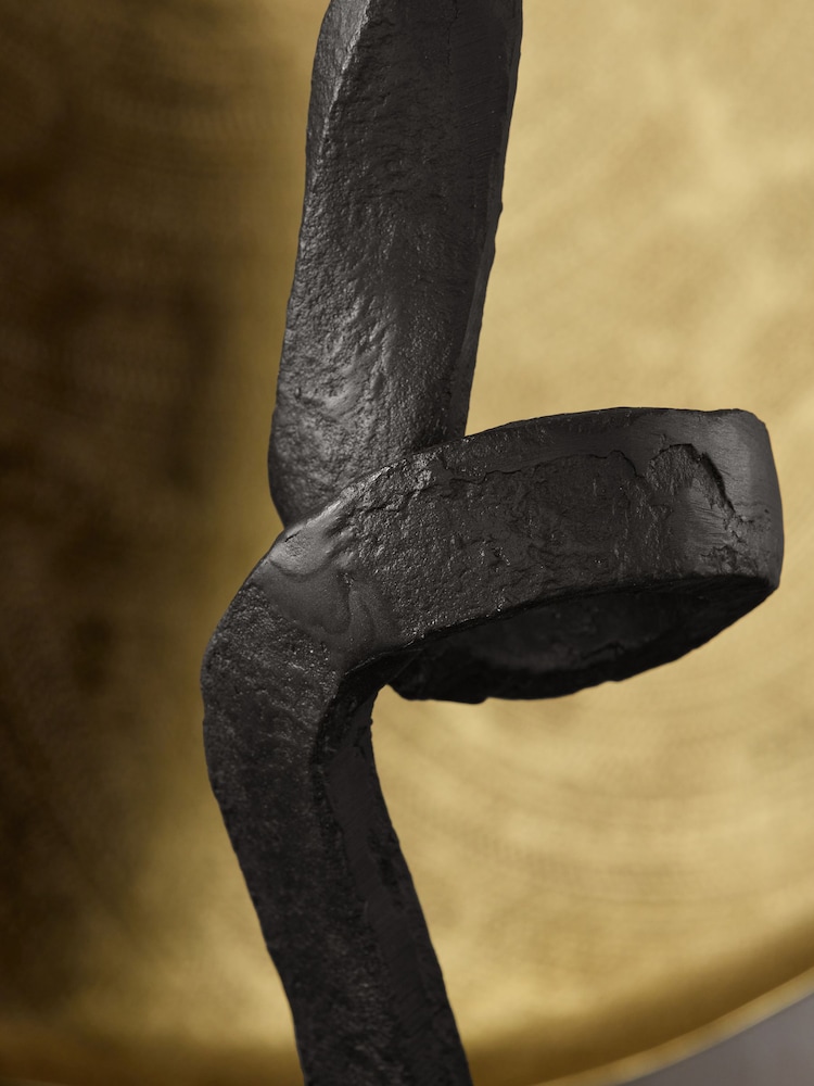 Black Textured Metal Ribbon Sculpture - Image 2 of 4 Black Textured Metal Ribbon Sculpture - Image 2 of 4