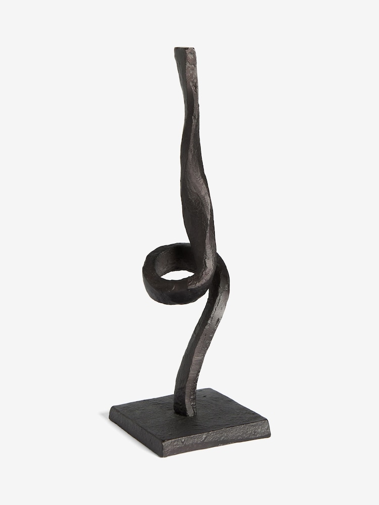 Black Textured Metal Ribbon Sculpture - Image 4 of 4