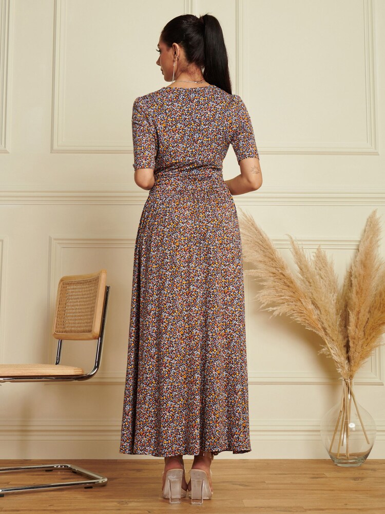 Jolie Moi Multi Wrap Front Viscose Maxi Dress - Image 2 of 6