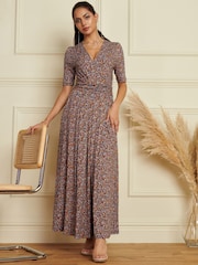 Jolie Moi Multi Wrap Front Viscose Maxi Dress - Image 3 of 6