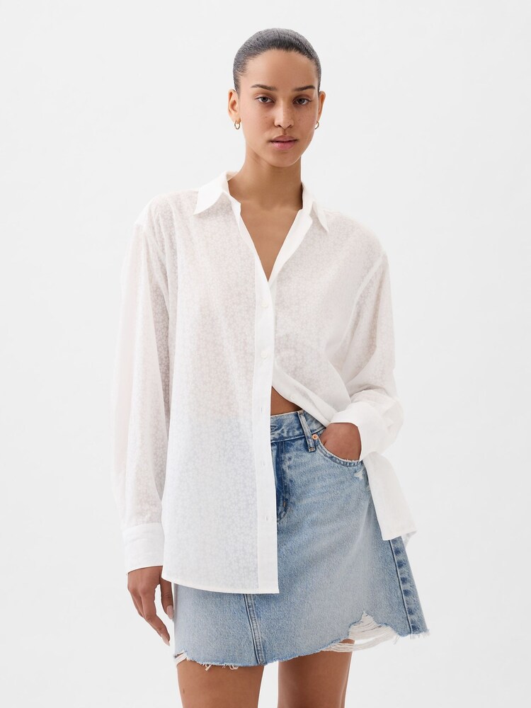 Gap Sheer Floral Oversized Shirt - Bild 1 von 4